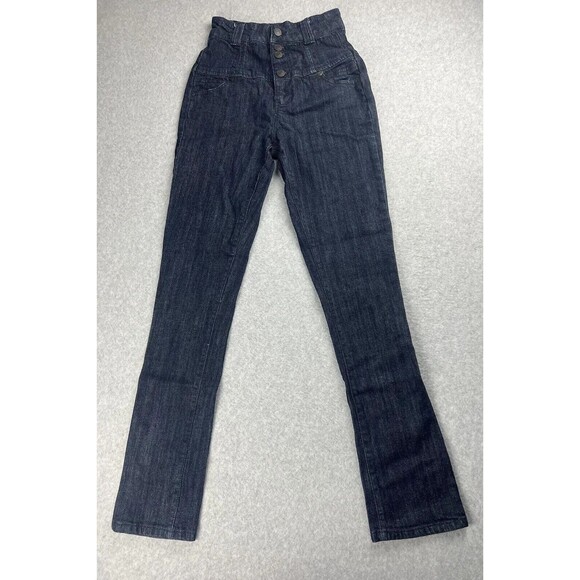 Forever 21 Jeans Womens 25 Blue High Rise Button Fly Bootcut Y2K Retro Casual - Picture 1 of 12